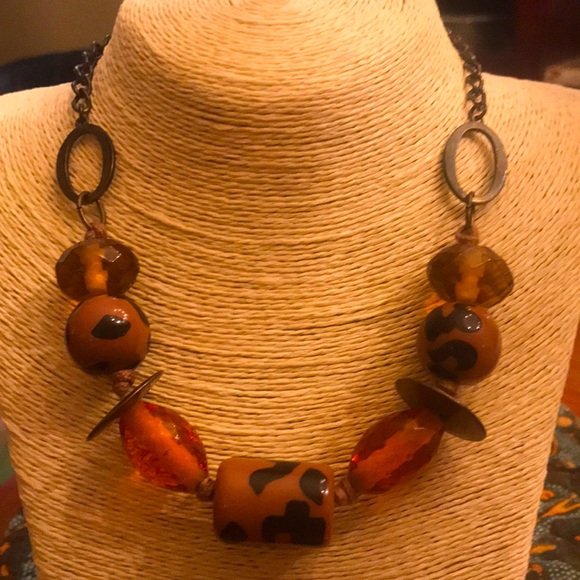 Nine West Jewelry - Nine West animal print earth tone beaded necklace